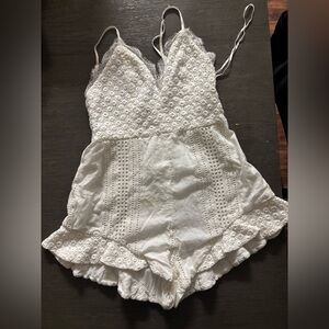 The Jetset Diaries White Lace Romper